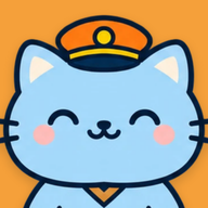 Snap to Calendar app icon: a smiling cat in a postal cap on an orange background